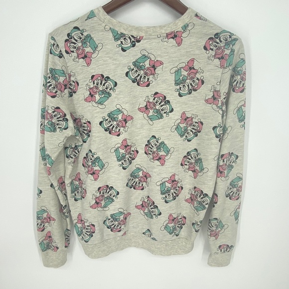 Women's Juniors Disney Mickey Minnie Mouse Christmas Holiday Sweatshirt LRG 765 - Picture 4 of 6